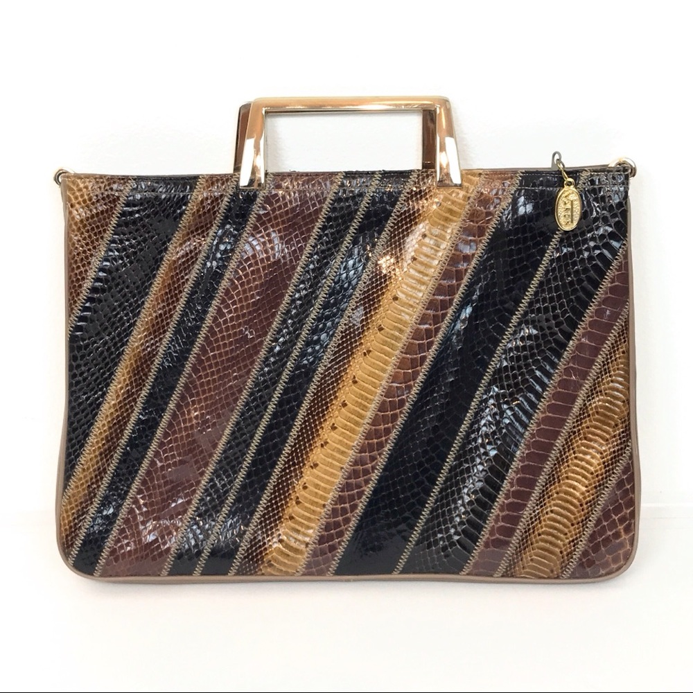 Vintage 1970’s Snakeskin Leather Bag by Varon
